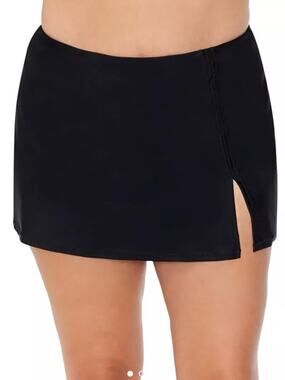 Raisins Curve Plus Size Costa Swim Skirt In Black